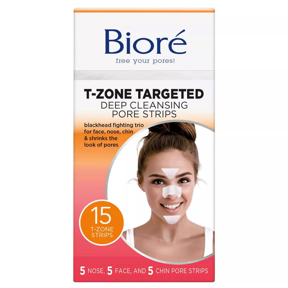 Biore 15 T-ZONE DEEP CLEANSING PORE STRIPS NOSE FACE CHIN Instantly Unclogs Pore
